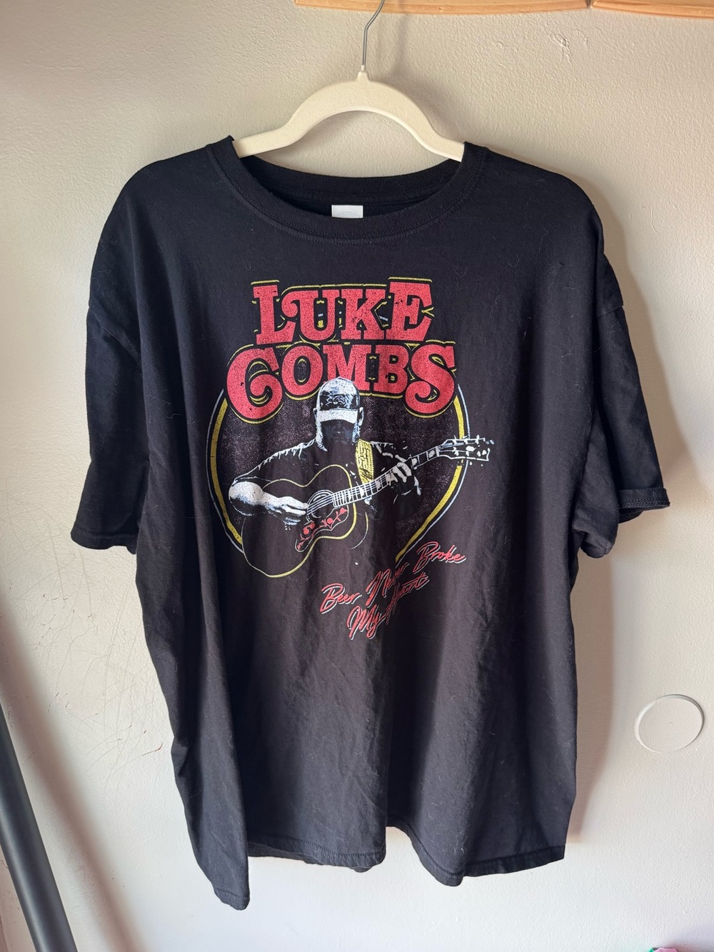 Luke Combs Beer Never Broke My Heart Tour 2018 T Shirt Mens 2XL Black Concert